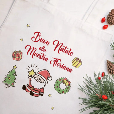 Shopper Personalizzata Maestra Buon Natale-Shopper-Lol T-shirt