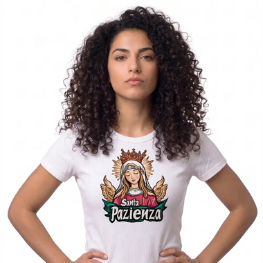 T-shirt Donna Divertente Santa Pazienza