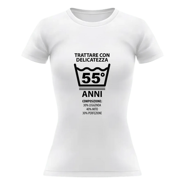 T-shirt Donna Trattare con Delicatezza 55 Anni con Età Personalizzabile-T-shirt-Lol T-shirt