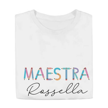 T-shirt personalizzata Maestra con nome - Matite-T-shirt-Lol T-shirt