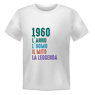 T-shirt Uomo 1960 L'anno l'uomo il mito la leggenda Con Anno Personalizzabile-T-shirt-Lol T-shirt