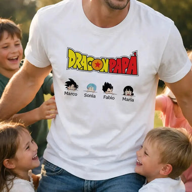 T-Shirt Uomo DragonPapà Personalizzata con Nomi dei Figli-T-shirt-Lol T-shirt