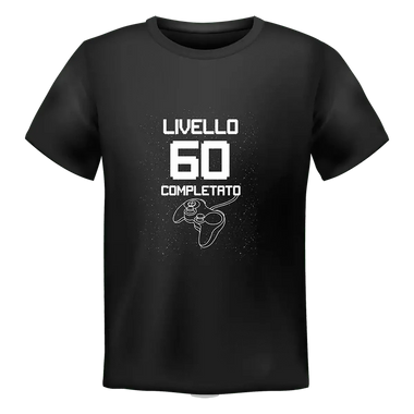 T-shirt Uomo Livello 60 Completato Con Età Personalizzabile-T-shirt-Lol T-shirt