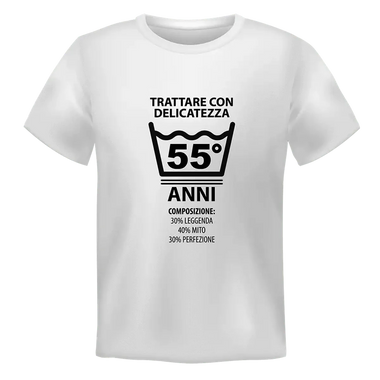 T-shirt Uomo Trattare con Delicatezza 55° Anni con Età Personalizzabile-T-Shirt-Lol T-shirt