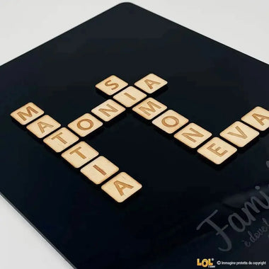 Targa Famiglia Scarabeo Idea Regalo-Targa in legno-Lol T-shirt