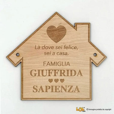 Fuoriporta Personalizzato in Legno – Dove Sei Felice, Sei a Casa