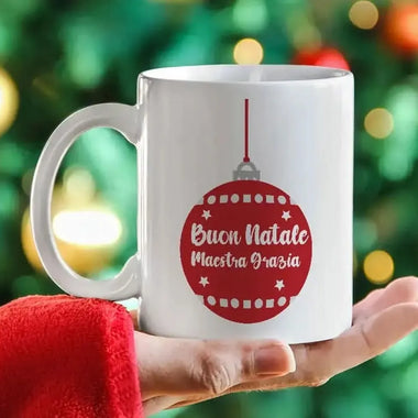 Tazza Buon Natale Maestra-Tazze Personalizzate-Lol T-shirt
