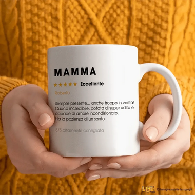 Tazza Dedica alla mamma con recensione-Tazze Personalizzate-Lol T-shirt