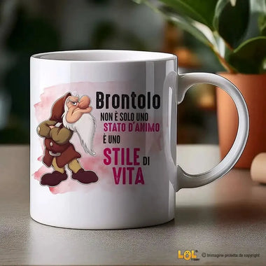 Tazza Divertente "Brontolo - Uno Stile di Vita" in Ceramica-Tazze Personalizzate-Lol T-shirt