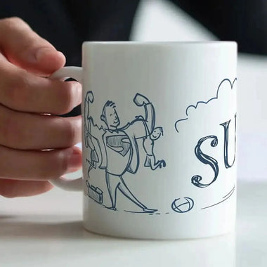 Tazza Felice Super Papà Personalizzata con Nome-Tazze Personalizzate-Lol T-shirt