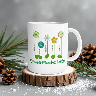 Tazza Personalizzata Maestra Fiori Regalo con nomi