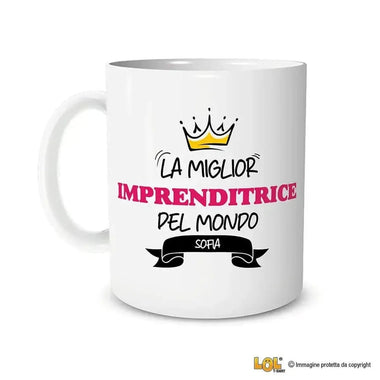 Tazza La Miglior Imprenditrice Del Mondo Personalizzata con Nome-Tazze Personalizzate-Lol T-shirt