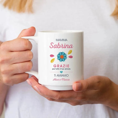 Tazza Mamma Grazie per Tutto il tuo Amore Personalizzata con Nome-Tazze Personalizzate-Lol T-shirt