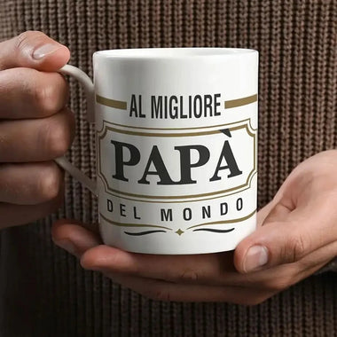 Tazza Personalizzata con Nome Al Miglior Papà Del Mondo-Tazze Personalizzate-Lol T-shirt