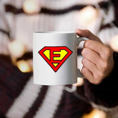 Tazza Superman con LETTERA A SCELTA-Tazze Personalizzate-Lol T-shirt