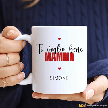 Tazza ti voglio bene mamma con nome personalizzato-Tazze Personalizzate-Lol T-shirt