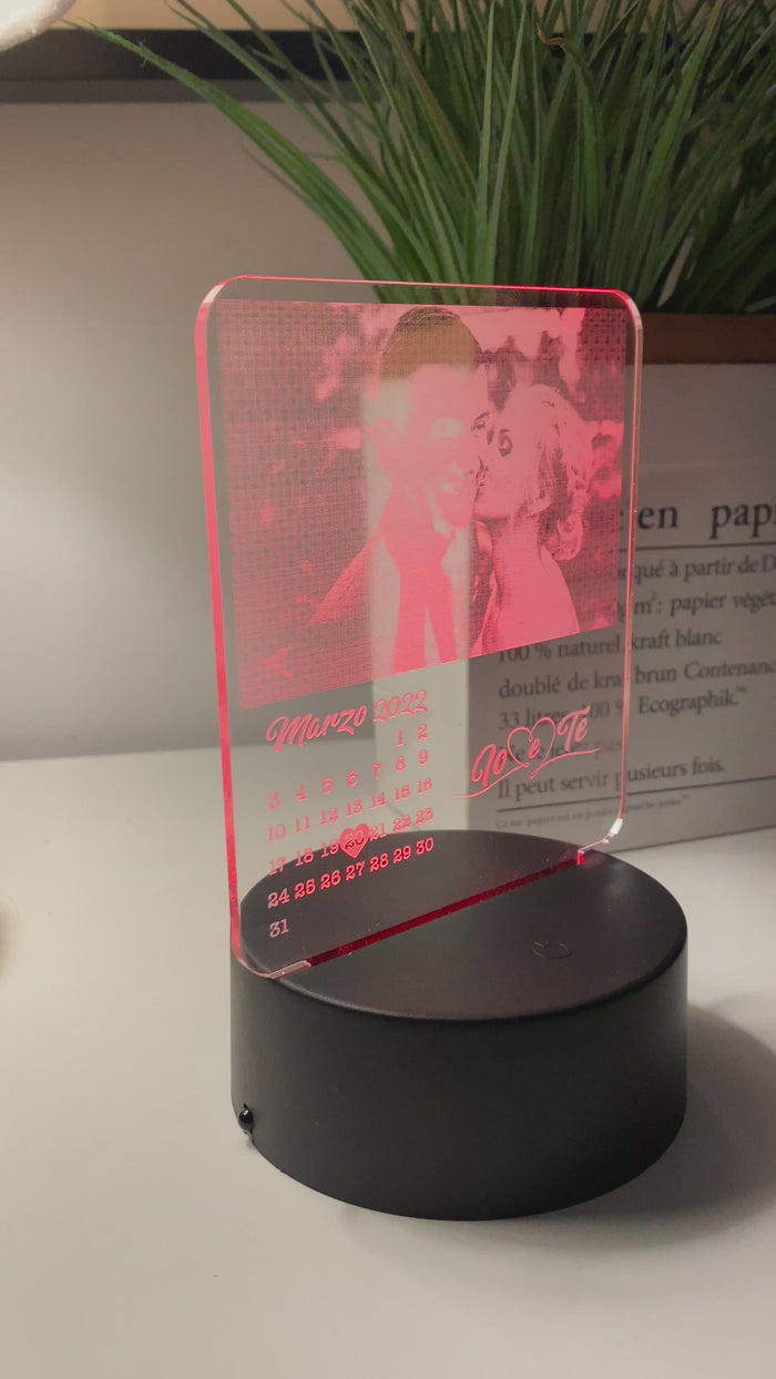 Lampada Led Personalizzata di Coppia con Data