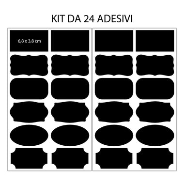 Kit da 24 Adesivi effetto lavagna Adesivi decorativi