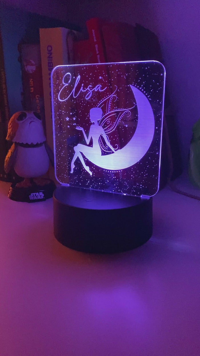 Lampada Led Personalizzata con nome con Fatina