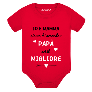 Body Neonato - Io e Mamma Siamo D’Accordo: Papà Sei il Migliore-Body per bimbi-Lol T-shirt