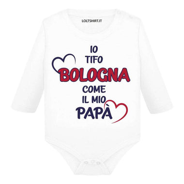 Body per Neonato Io tifo Bologna come il mio papà-Body per bimbi-Lol T-shirt