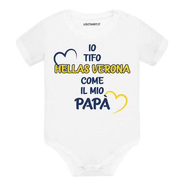 Body per Neonato Io tifo Hellas Verona come il mio papà-Body per bimbi-Lol T-shirt