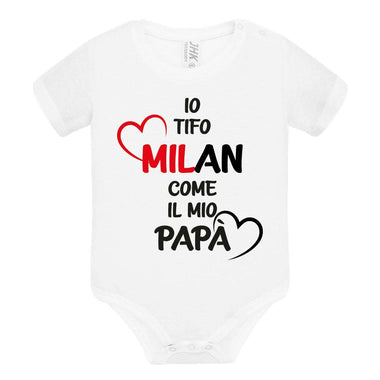 Body per Neonato Io tifo Milan come il mio papà-Body per bimbi-Lol T-shirt