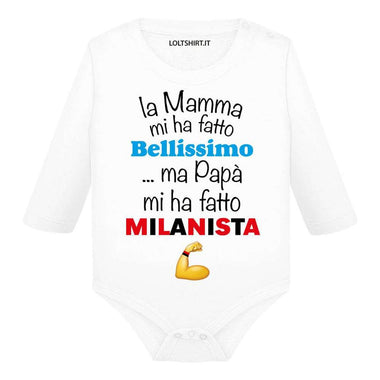 Body per Neonato La mamma mi ha fatto bellissimo/a ...ma papà mi ha fatto milanista-Body per bimbi-Lol T-shirt