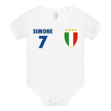 Body per Neonato Nazionale Calcio Italiana (NOME e NUMERO PERSONALIZZABILE)-Body per bimbi-Lol T-shirt