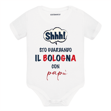 Body per Neonato Shh sto guardando il Bologna con papà-Body per bimbi-Lol T-shirt