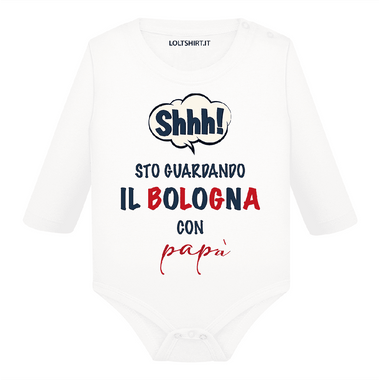 Body per Neonato Shh sto guardando il Bologna con papà-Body per bimbi-Lol T-shirt