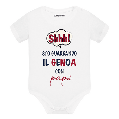 Body per Neonato Shh sto guardando il Genoa con papà-Body per bimbi-Lol T-shirt