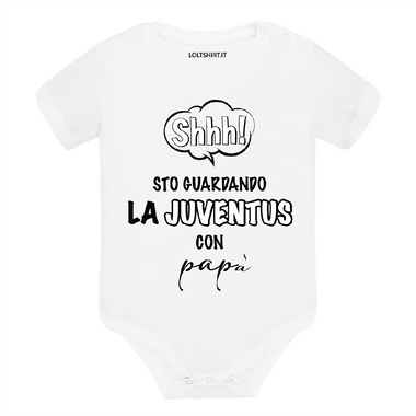 Body per Neonato Shh sto guardando la Juventus con papà-Body per bimbi-Lol T-shirt