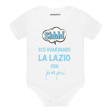 Body per Neonato Shh sto guardando la Lazio con papà-Body per bimbi-Lol T-shirt