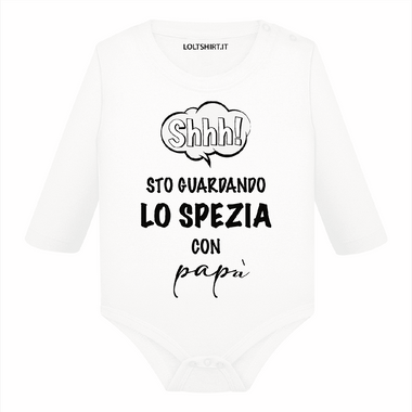 Body per Neonato Shh sto guardando lo Spezia con papà-Body per bimbi-Lol T-shirt