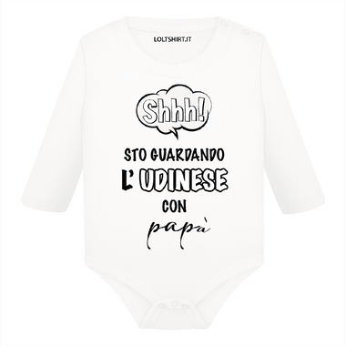 Body per Neonato Shh sto guardando l'Udinese con papà-Body per bimbi-Lol T-shirt