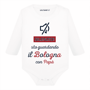Body per Neonato Silenzio sto guardando il Bologna con papà-Body per bimbi-Lol T-shirt