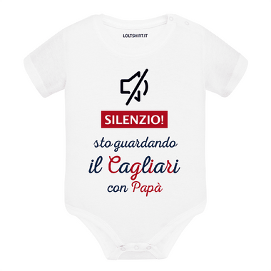 Body per Neonato Silenzio sto guardando il Cagliari con mio papà-Body per bimbi-Lol T-shirt