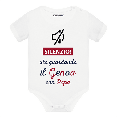 Body per Neonato Silenzio sto guardando il Genoa con papà-Body per bimbi-Lol T-shirt