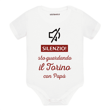 Body per Neonato Silenzio sto guardando il Torino con papà-Body per bimbi-Lol T-shirt