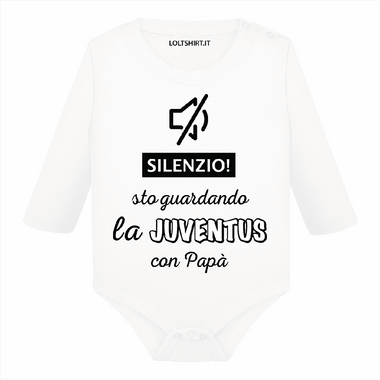 Body per Neonato Silenzio sto guardando la Juventus con papà-Body per bimbi-Lol T-shirt