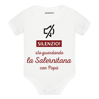 Body per Neonato Silenzio sto guardando la Salernitana con papà-Body per bimbi-Lol T-shirt