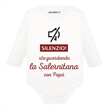 Body per Neonato Silenzio sto guardando la Salernitana con papà-Body per bimbi-Lol T-shirt