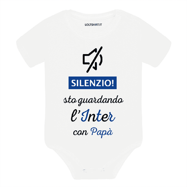 Body per Neonato Silenzio sto guardando l'Inter con papà-Body per bimbi-Lol T-shirt