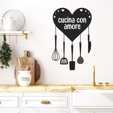 Cucina con amore-Adesivi decorativi-Lol T-shirt