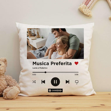 Cuscino Quadrato Personalizzato con Foto e Canzone Spotify-Cuscino personalizzato-Lol T-shirt