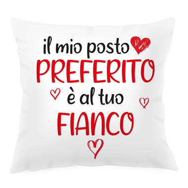 Cuscino Quadrato Personalizzato Il mio posto preferito è al tuo fianco-Cuscino personalizzato-Lol T-shirt