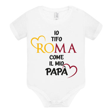 Body per Neonato Io tifo Roma come il mio papà