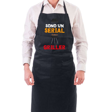 Grembiule Nero Sono un Serial Griller-Grembiule da Cucina-Lol T-shirt