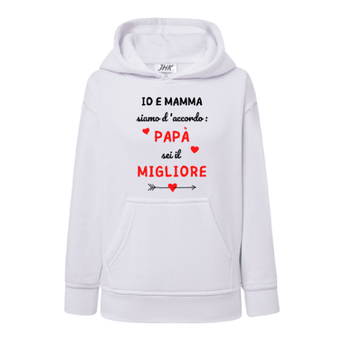 Io e mamma siamo d'accordo: papà sei il migliore-Felpa con cappuccio-Lol T-shirt